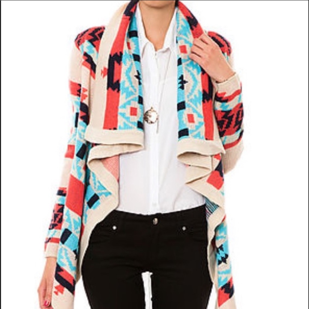 Anthro Moon Collection Aztec Drape Cardigan - Picture 11 of 16